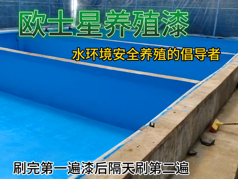 歐士星養殖漆刷完第一遍后隔天刷第二遍效果更好，等徹底干燥7天后再放水養殖，給魚兒一個藍色的環境